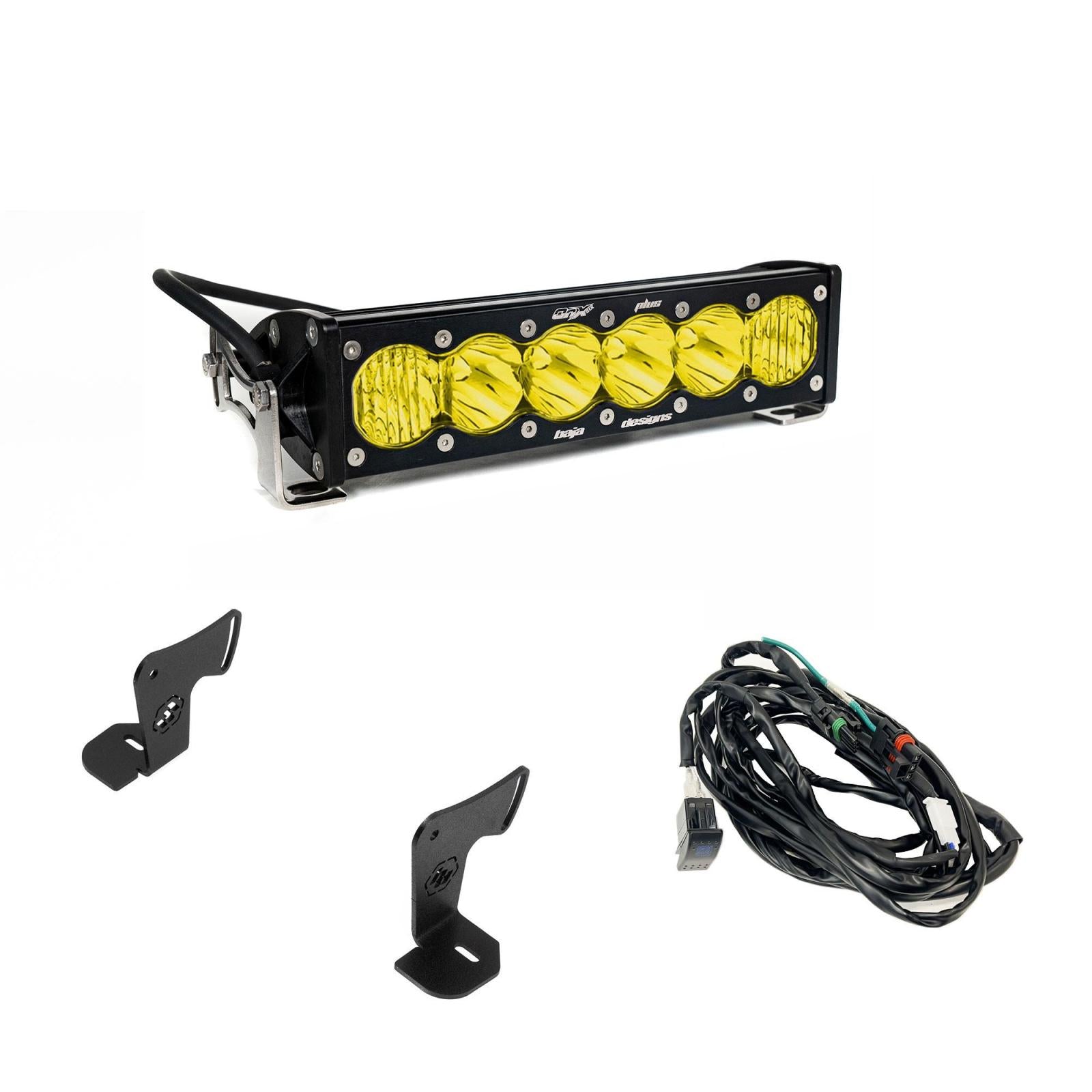 Baja Designs 2025 Polaris RZR ProR ProS ProXP Amber OnX6+ 10 Inch Light Bar Hood Mount Kit 44-8302