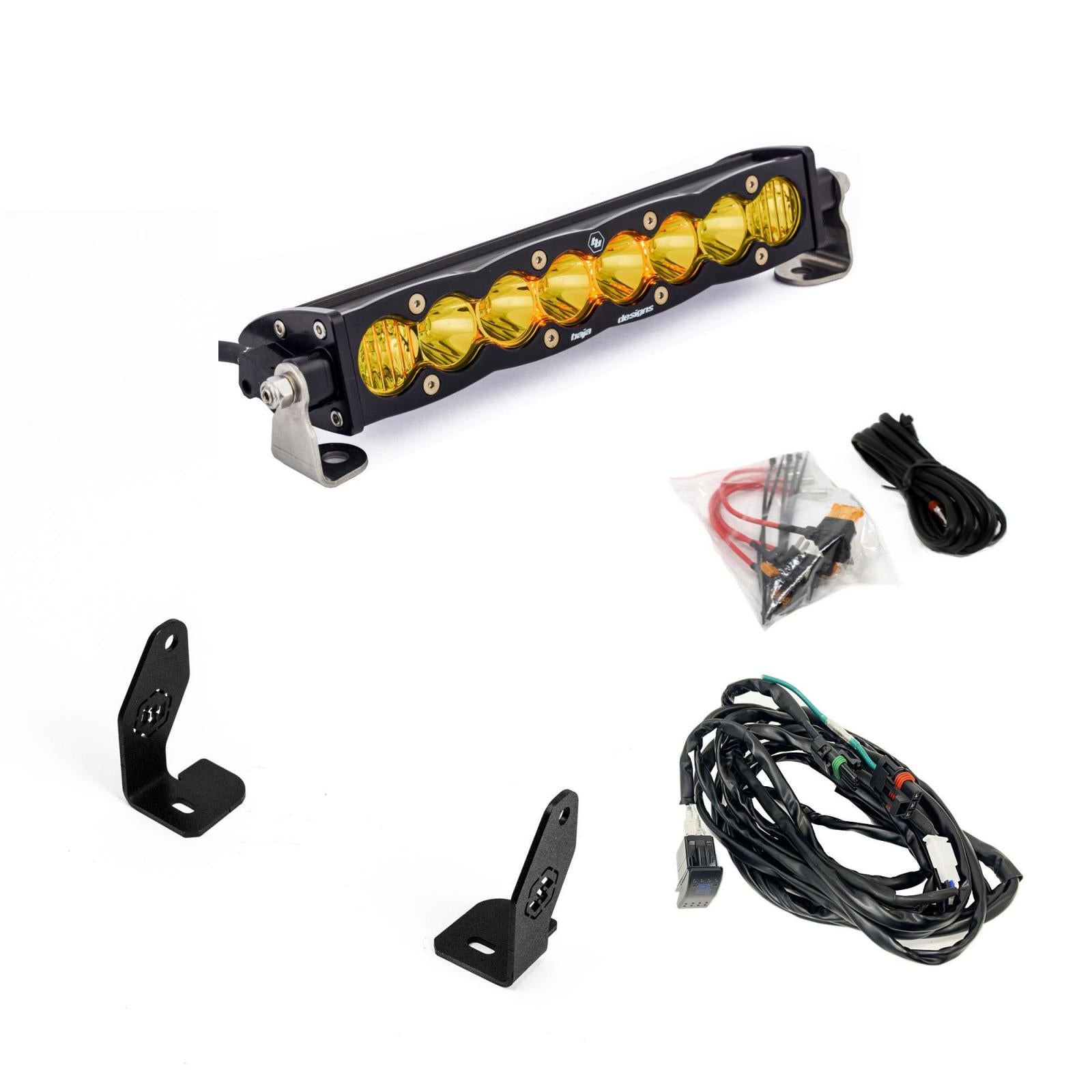 Baja Designs 2025 Polaris RZR ProR ProS ProXP Amber S8 10 Inch Light Bar Hood Mount Kit 44-8300