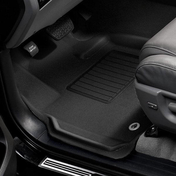 3D Maxpider 2022-2023 Chevrolet Bolt EUV KAGU 1st & 2nd Row 3 PCS Carbon Fiber Embossed Pattern Black Floor Liner Set L1CH09701509