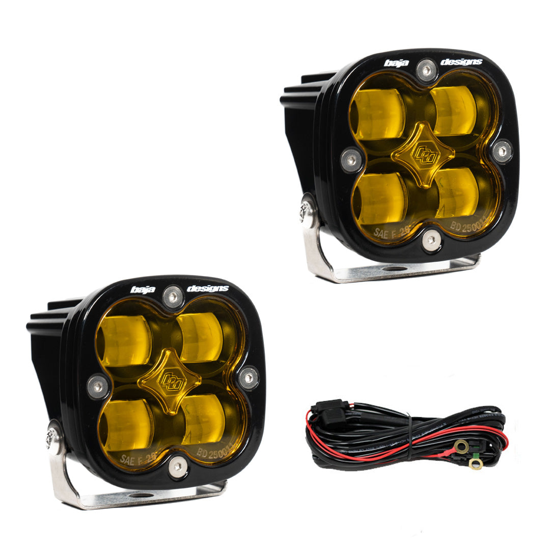 Baja Designs Squadron SAE LED Auxiliary Light Pod Pair Universal SAE Fog Amber 25-7811