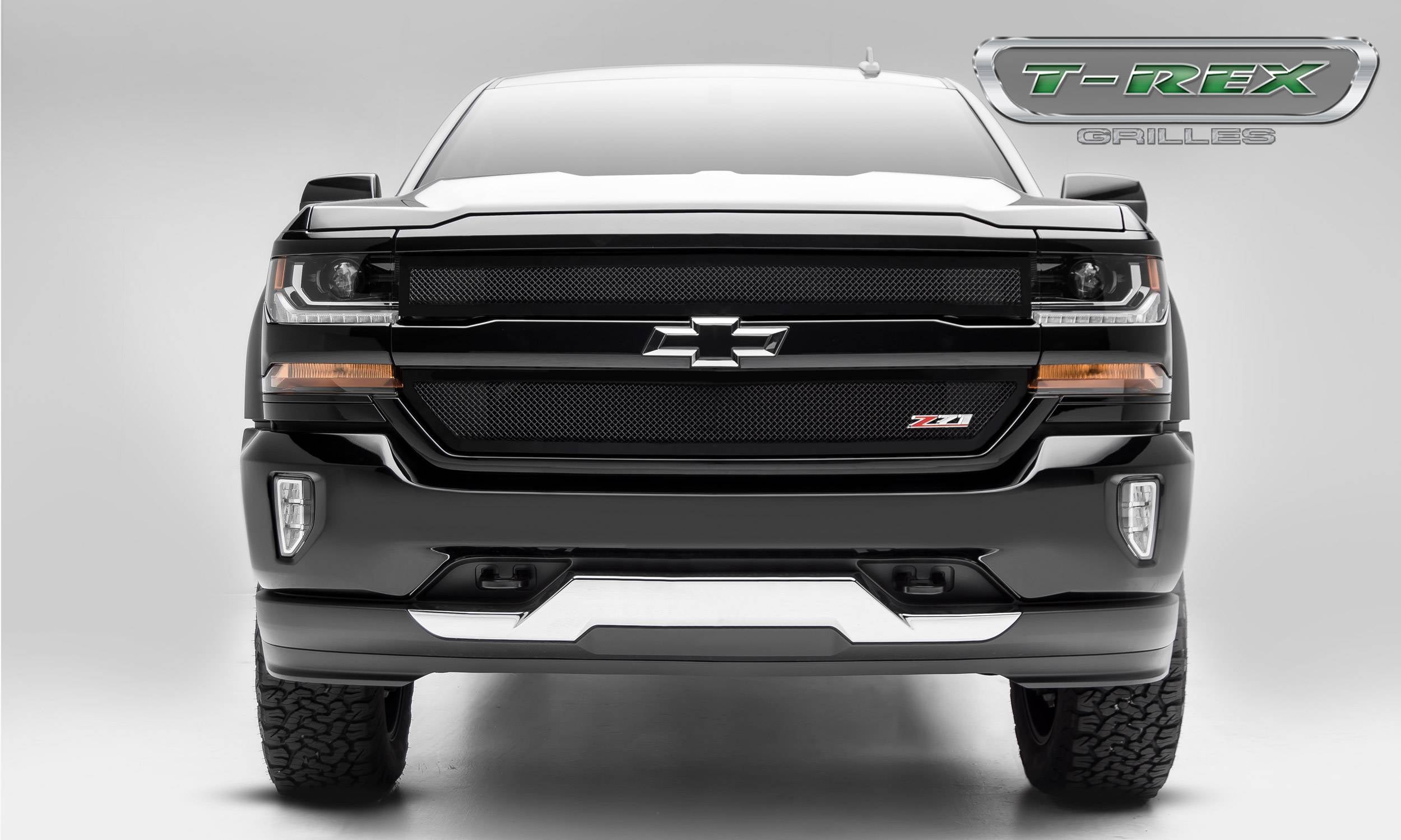 T-Rex 2016-2018 Chevrolet Silverado 1500 Z71 Upper Class Series Main Grille 2 Pc Insert Powder Coated Black 51124