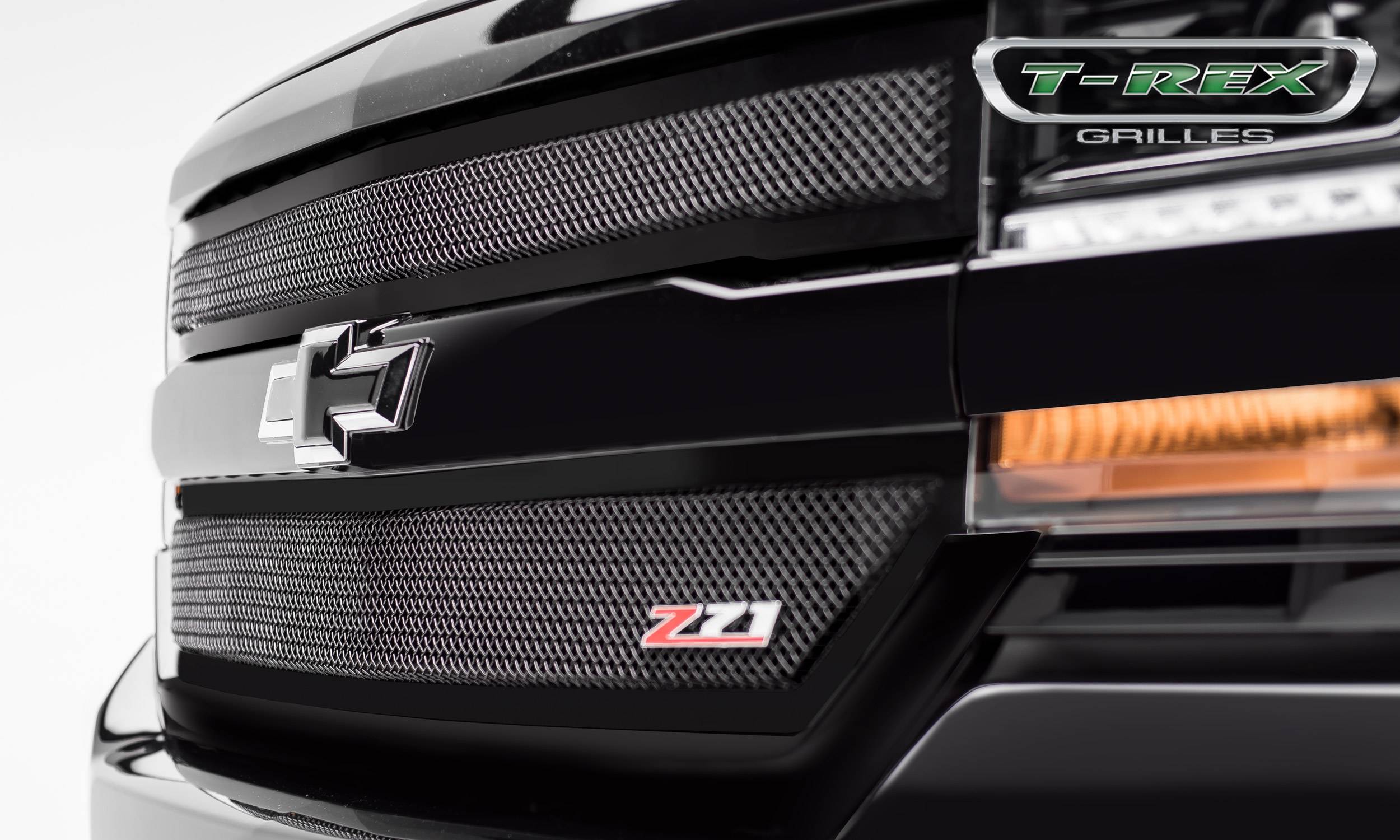 T-Rex 2016-2018 Chevrolet Silverado 1500 Z71 Upper Class Series Main Grille 2 Pc Insert Powder Coated Black 51124