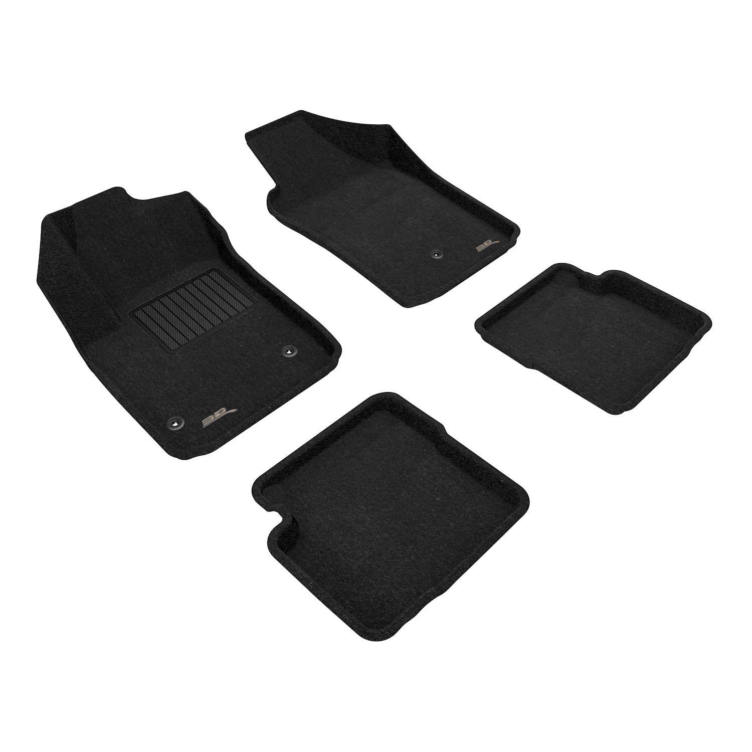 3D Maxpider 2012-2019 Fiat 500 Elegant Black 1st 2nd Row Floor Mat L1FA00304709