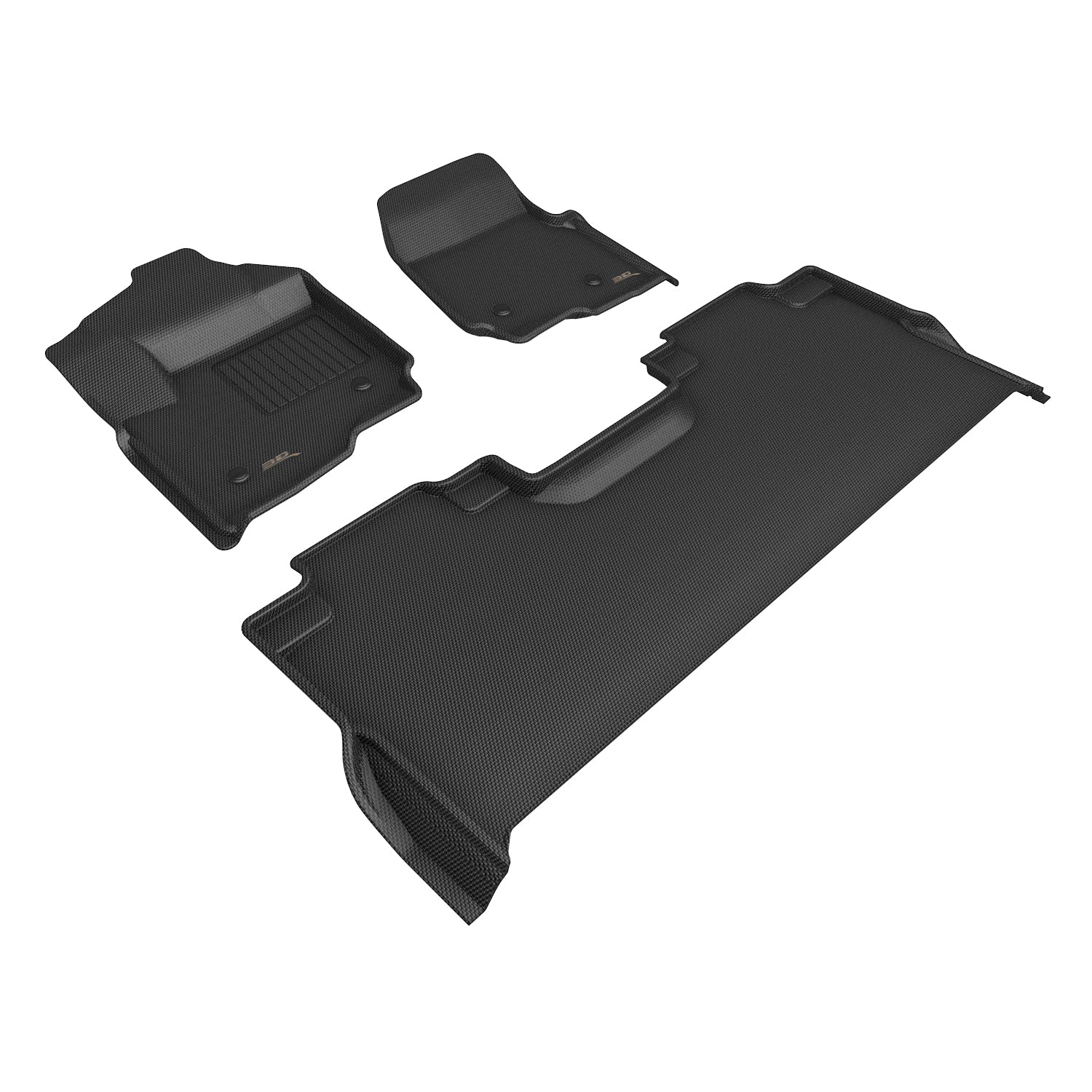 3D Maxpider 2023-2025 Ford F-250 F-350 F-450 Crew Cab Bench Seat Kagu Black 1st 2nd Row Floor Mat L1FR17901509