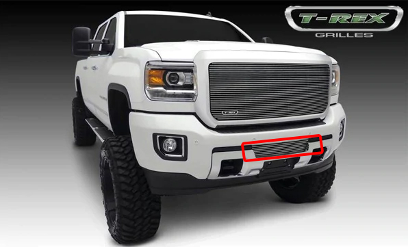 T-Rex 2015-2019 GMC Sierra 2500 3500 HD Billet Grille Bumper Insert Polished Black Powdercoated 25211