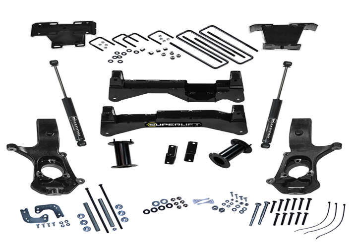 SUPERLIFT 2014-2018 Chevrolet Silverado GMC Sierra 1500 2019 Silverado 1500 Legacy Sierra 1500 Limited 2Wd Lift Kit 8 Inch Al or SS Ctrl Arms With Sl Rear Shocks K897