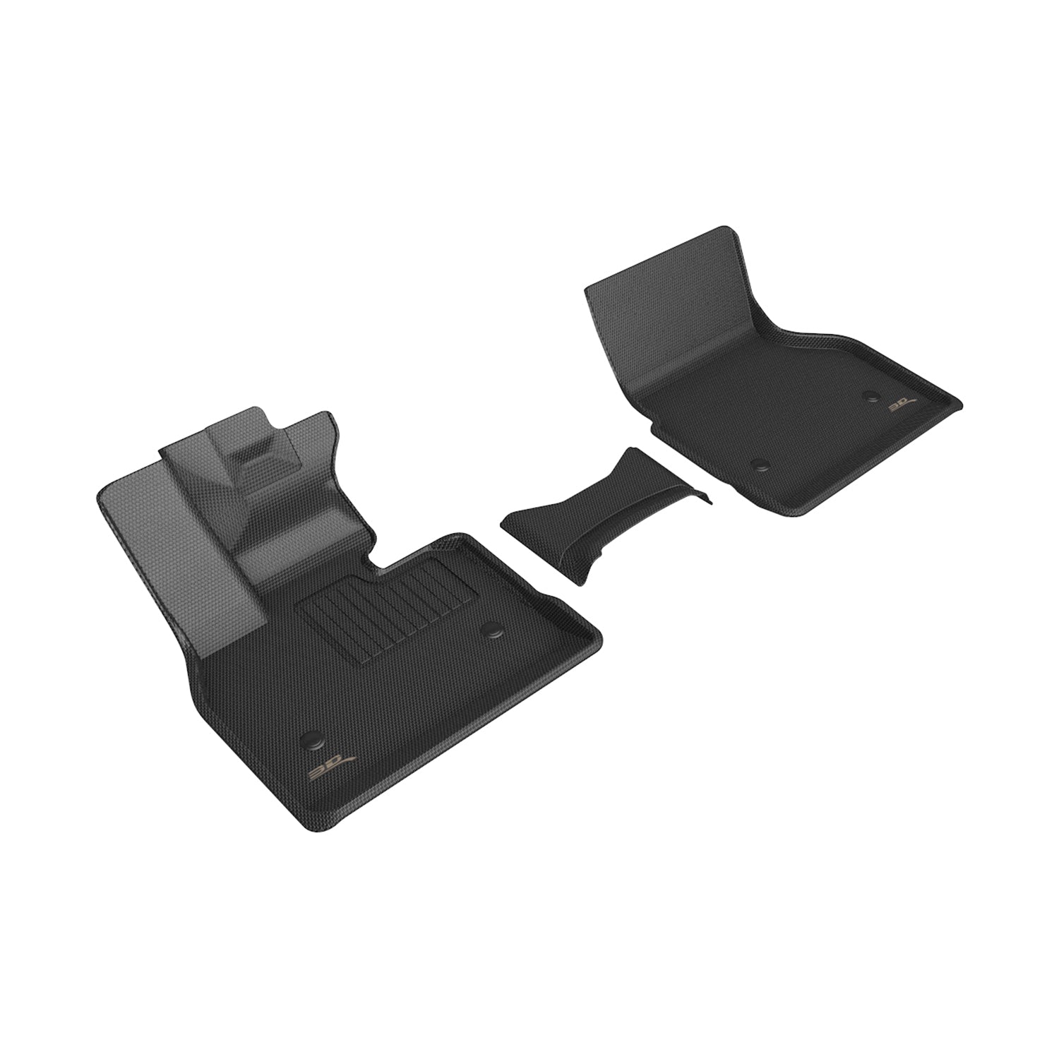 3D Maxpider 2022-2024 BMW IX I20 Custom Fit Kagu Floor Mat Carbon Fiber Embossed Pattern Black L1BM12411509