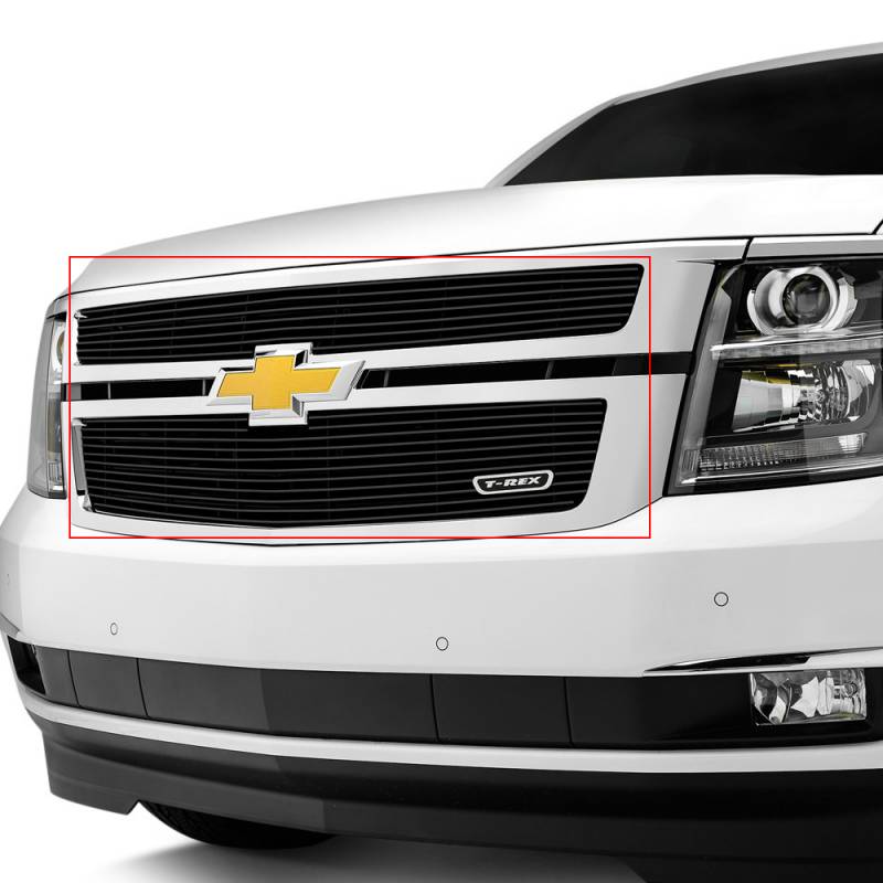 T-Rex 2015-2020 Chevrolet Suburban Tahoe Billet Grille Overlay Bolt On Black 2 Pc 21055B