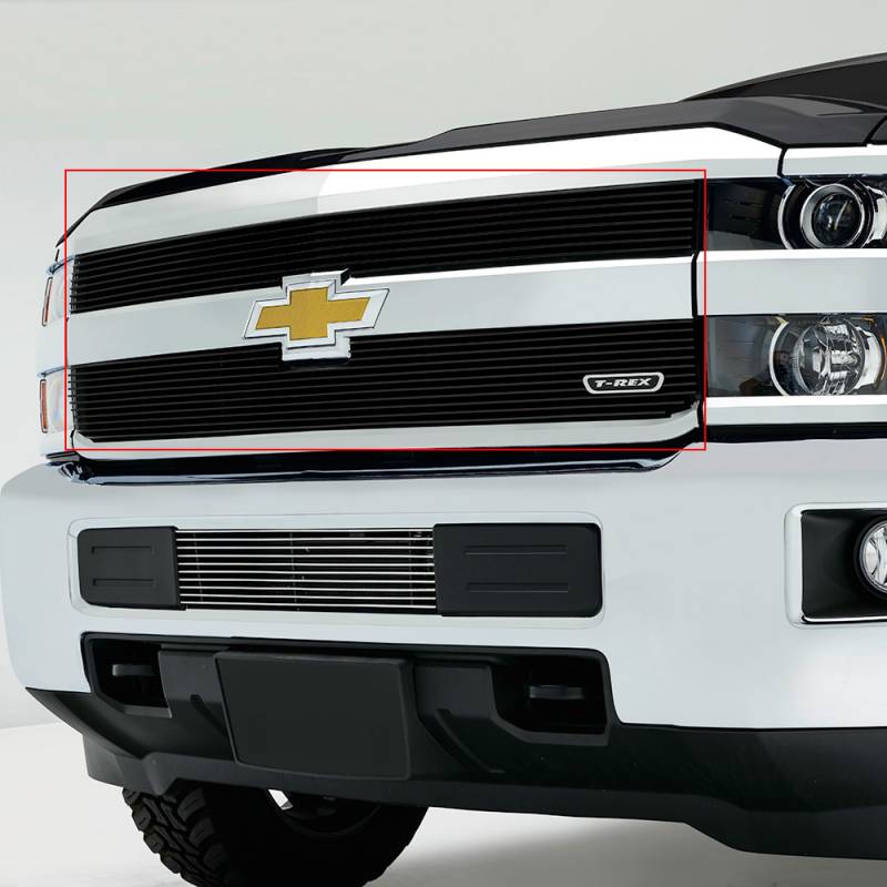 T-Rex 2015-2019 Chevrolet Silverado 2500 2015-2017 Silverado 3500 Billet Grille Overlay Bolt On Black 2 Pc Style 21122B