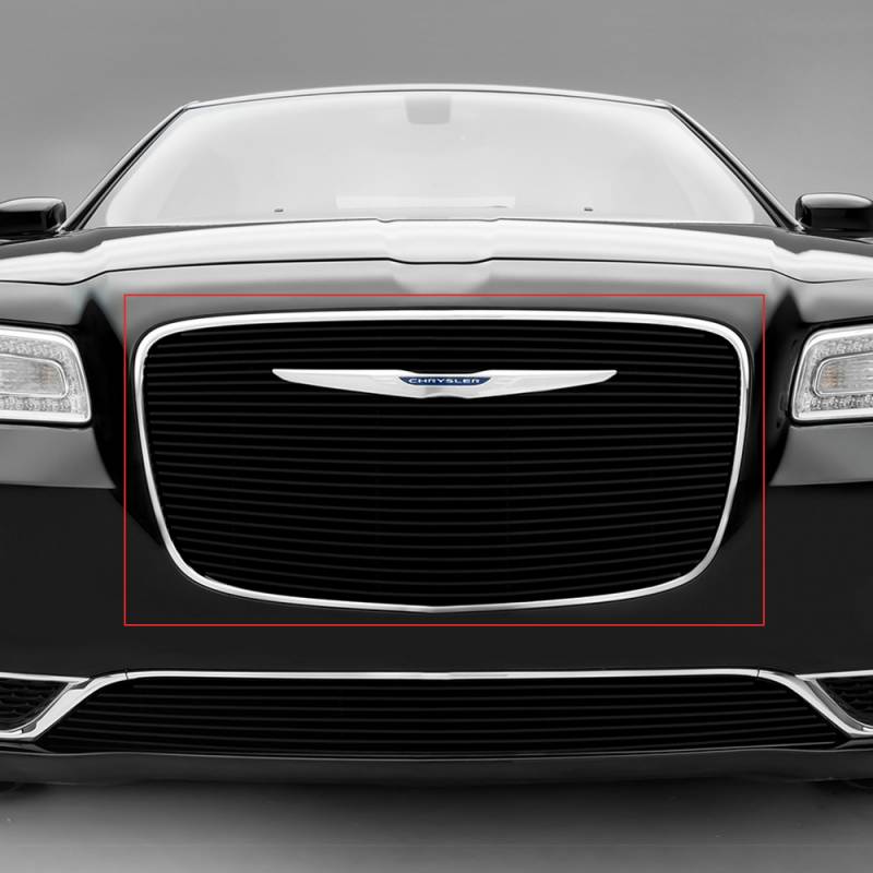 T-Rex 2015-2018 Chrysler 300 Billet Main Grille Overlay Black Powdercoated 1 Pc Aluminum Bars 21436B
