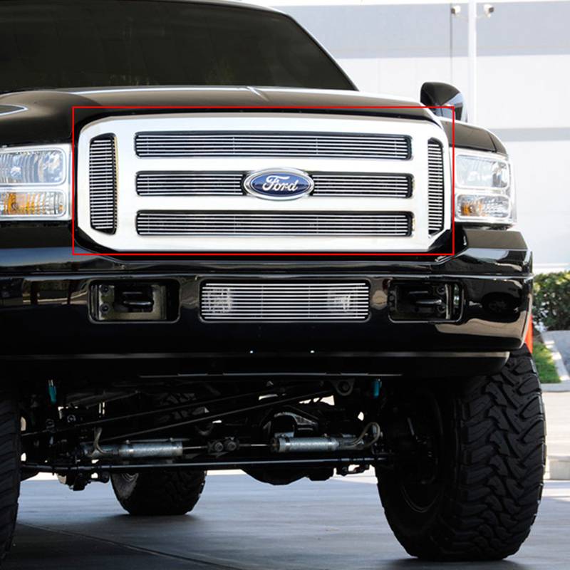 T-Rex 2005-2007 Ford F-250 F-350 Super Duty Billet Grille Overlay Bolt On Polished 21561
