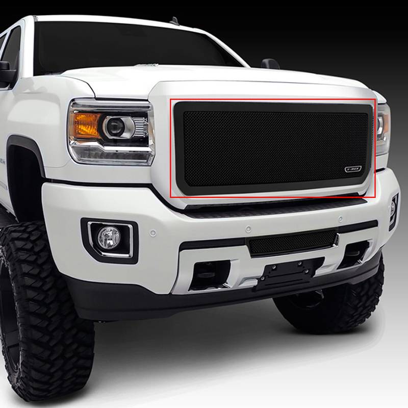 T-Rex 2015-2019 GMC Sierra 2500 3500 Upper Class Formed Mesh Main Grille Insert Black Powdercoated Mild Steel 51211