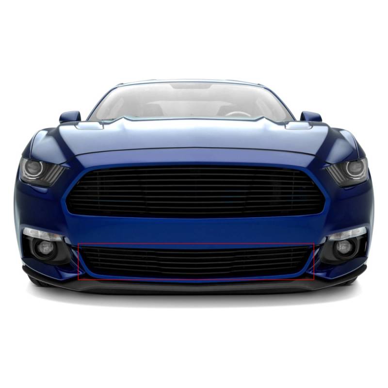 T-Rex 2015-2017 Ford Mustang GT Laser Billet Grille Bumper Overlay Flat Black Powder Coated 6225301