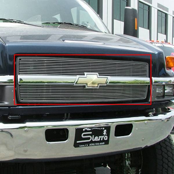 T-Rex 2004-2009 Chevrolet Kodiak Billet Grille Insert Full Opening Polished 24 Bars 20083