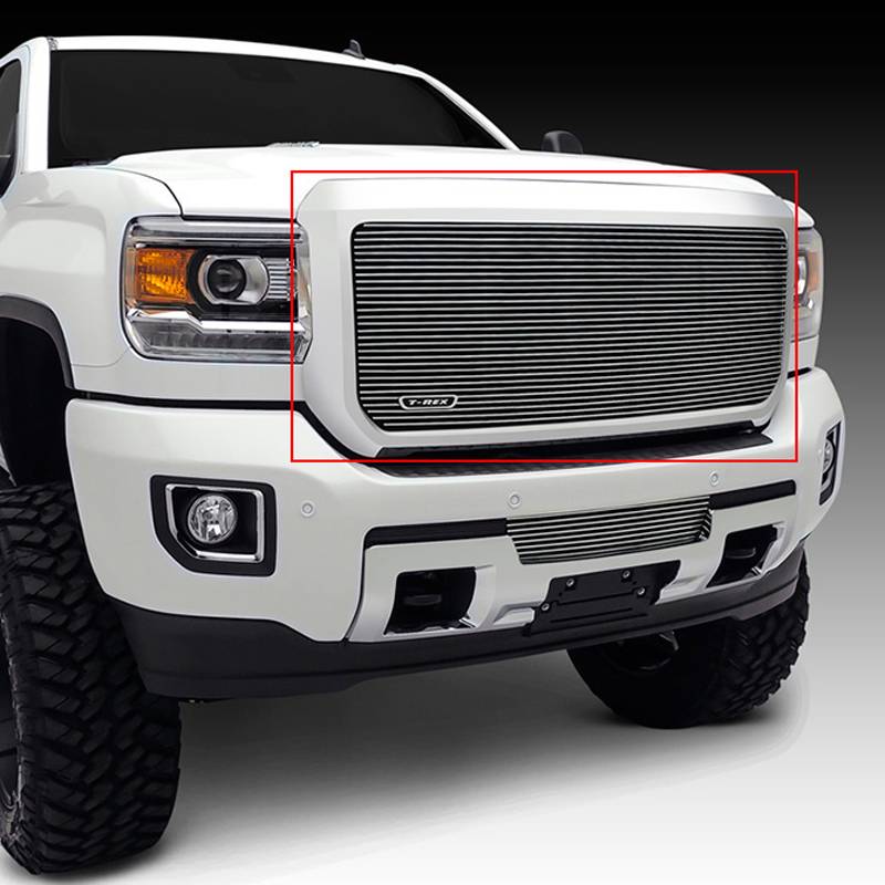 T-Rex 2015-2019 GMC Sierra 2500 3500 HD Billet Grille Main Insert Polished Black Powdercoated 20211