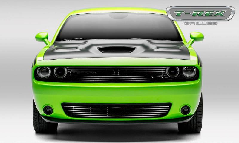 T-Rex 2015-2023 Dodge Challenger Half Face Black Powder Coated Laser Billet Main Grille Overlay 6214181