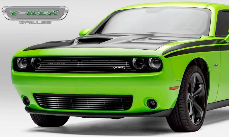 T-Rex 2015-2023 Dodge Challenger Half Face Black Powder Coated Laser Billet Main Grille Overlay 6214181