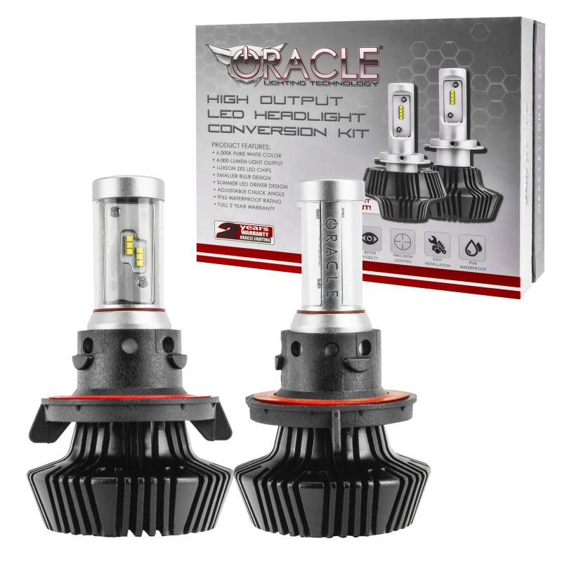 Oracle Lighting 08-14 Dodge Challenger 10-13 Chevrolet Camaro 05-12 Ford Mustang H13 4,000 Lumen Led Headlight Bulbs Conversion Kit Pair 5236-001
