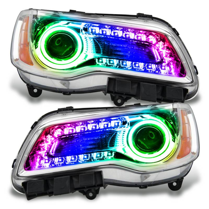 Oracle Lighting 2011-2014 Chrysler 300C SMD Headlights Chrome NON HID ColorSHIFT DRL 7730-330