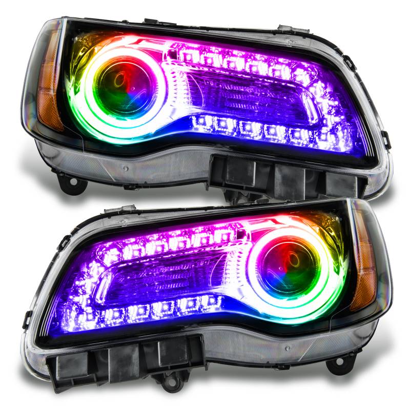 Oracle Lighting 2011-2014 Chrysler 300C SMD Headlights Black NON HID ColorSHIFT DRL 7731-333