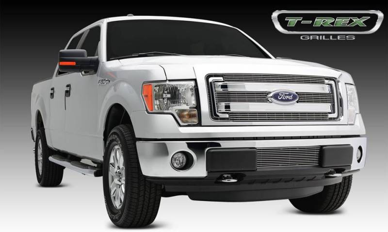 T-Rex 2013-2014 Ford F150 Billet Main Grille Overlay 4 Pc's Polished Aluminum 21573