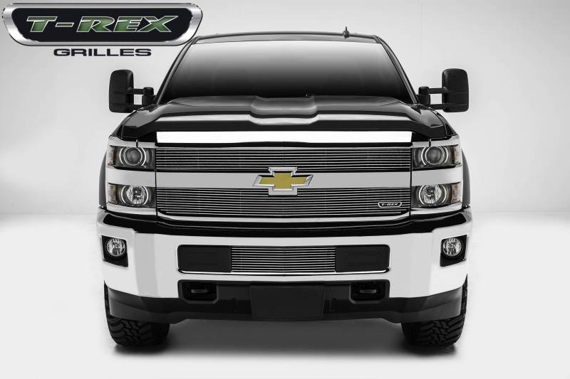 T-Rex 2015-2019 Chevrolet Silverado 2500 2015-2017 Silverado 3500 Billet Grille Overlay Bolt On Polished 2 Pc Style 21122