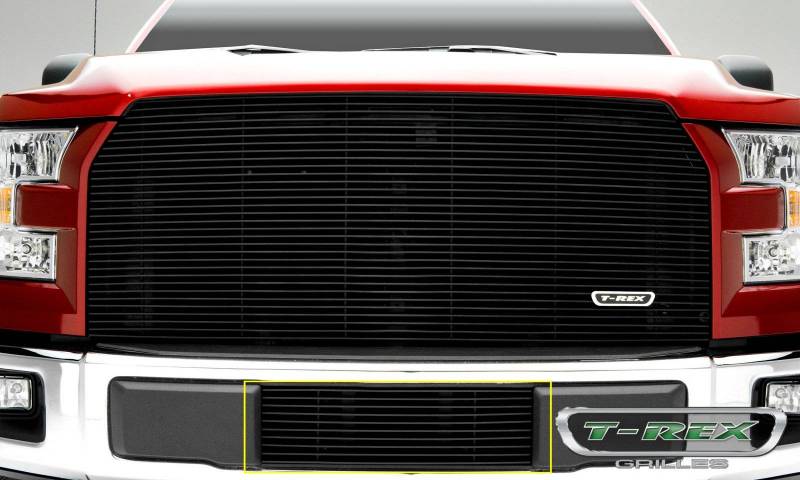 T-Rex 2015-2017 Ford F150 Billet Bumper Grille Insert Polished Black Powder Coated 25573B