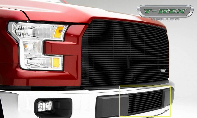 T-Rex 2015-2017 Ford F150 Billet Bumper Grille Insert Polished Black Powder Coated 25573B
