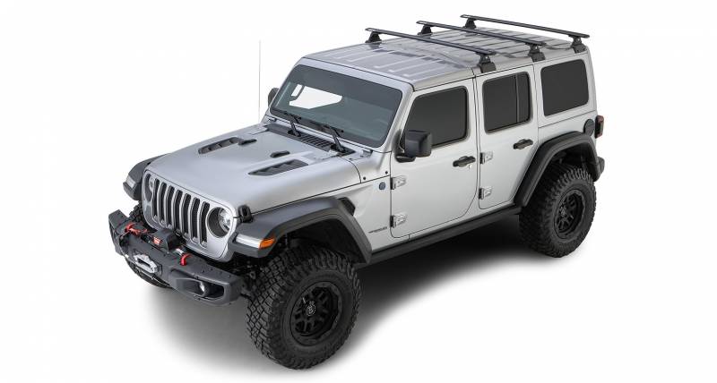 Rhino Rack 2018-2022 Jeep Wrangler JL 4dr SUV Hard Top Vortex RLT600 Black 3 Bar Backbone Roof Rack JB0899