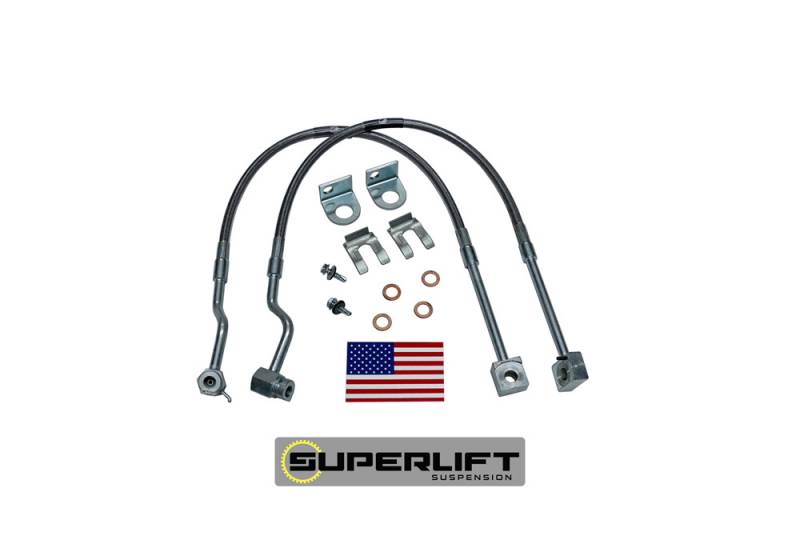 SUPERLIFT 1987-1990 Ford Ranger Bronco II Bulletproof Brake Hose Front Mid Size 87-90 4 Inch-6 Inch Pair 91230