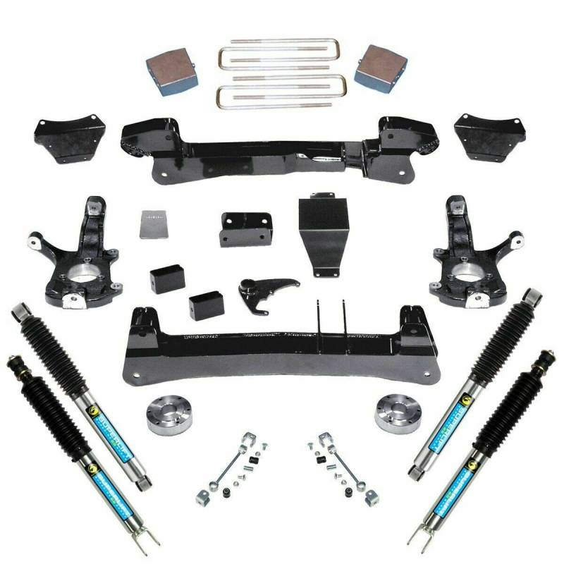 SUPERLIFT 1999-2006 Chevrolet Silverado GMC Sierra 1500 2007 Silverado Sierra 1500 Classic 4WD 6" Knuckle Suspension Lift Kit with Bilstein Shocks K121B/86040X4