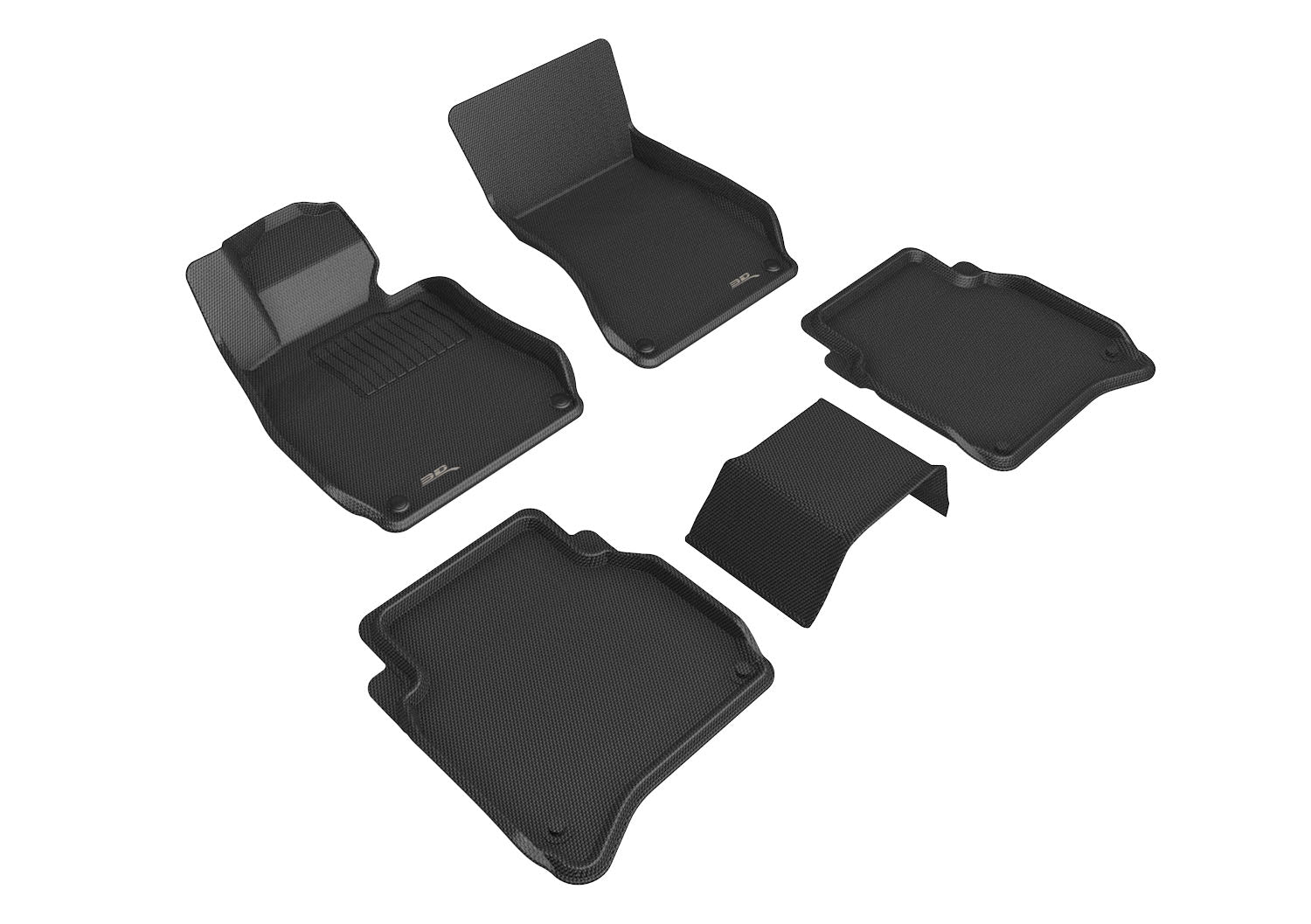 3D Maxpider 2021-2024 Mercedes-Benz S Class V223 Custom Fit Kagu 2nd Row Carbon Fiber Embossed Pattern Black Floor Mats L1MB14821509