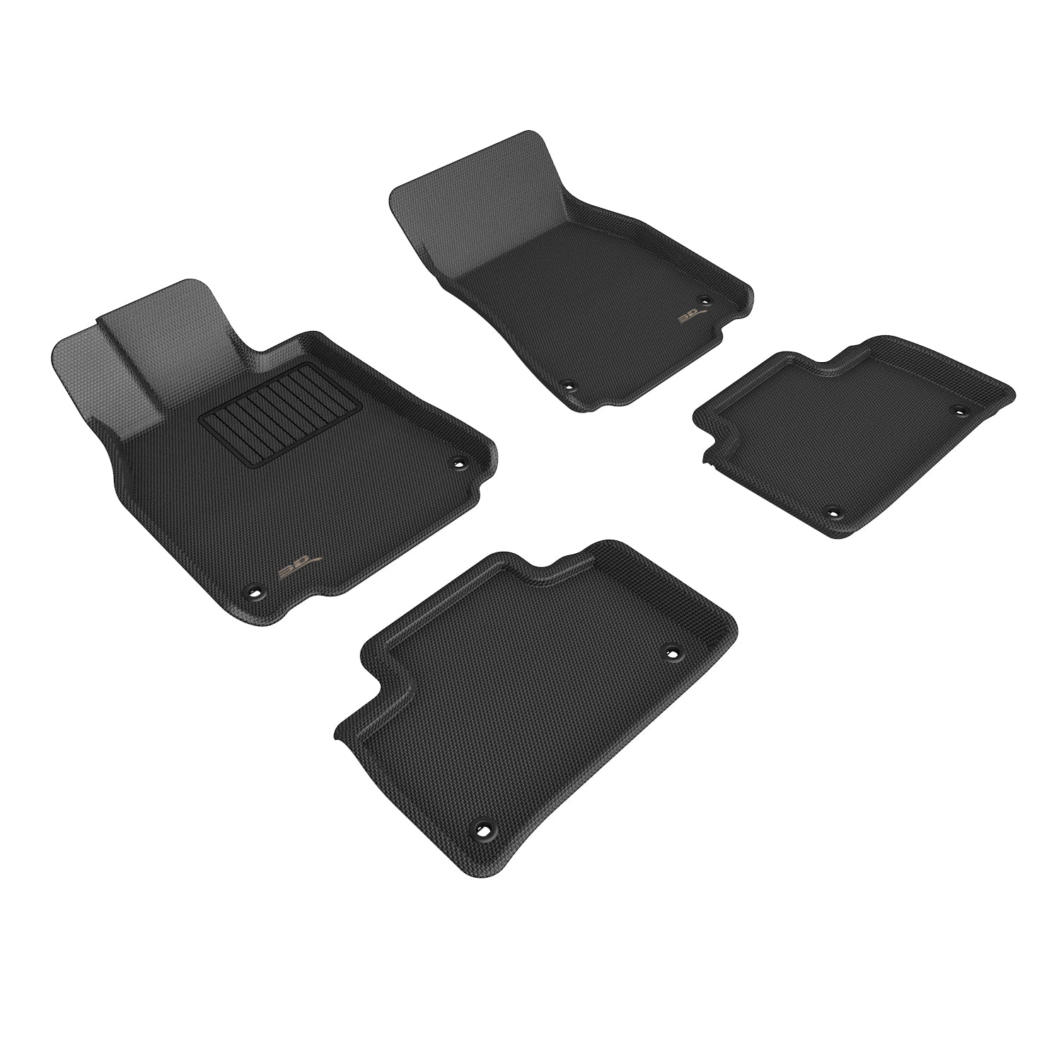 3D Maxpider 2013-2017 Lexus LS460 Custom Fit Kagu Full Set 1st & 2nd Row Carbon Fiber Embossed Pattern Floor Mat Black L1LX04701509