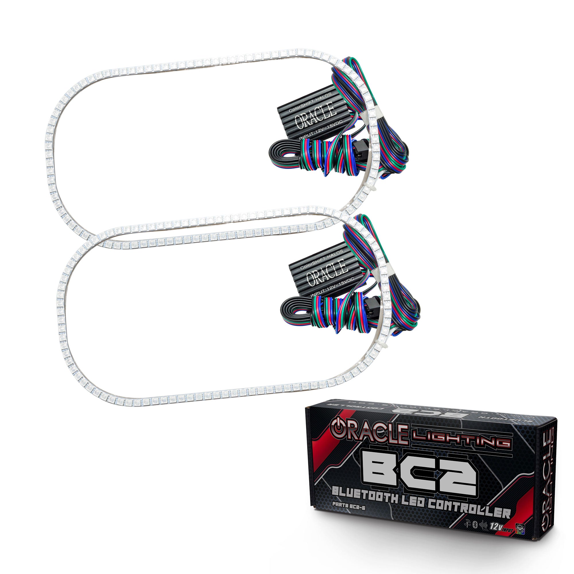 Oracle Lighting 1999-2004 Ford F-250 F-350 Super Duty LED Headlight Halo Kit ColorSHIFT With BC2 Controller 3950-335