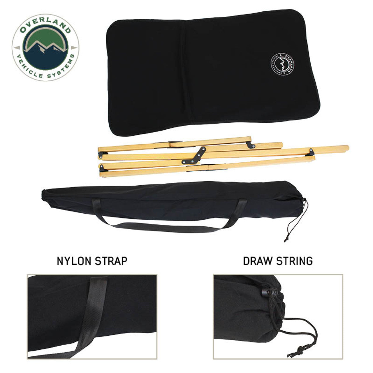 OVS Kick It Camp Chair Wood Base & Storage Bag 30100041