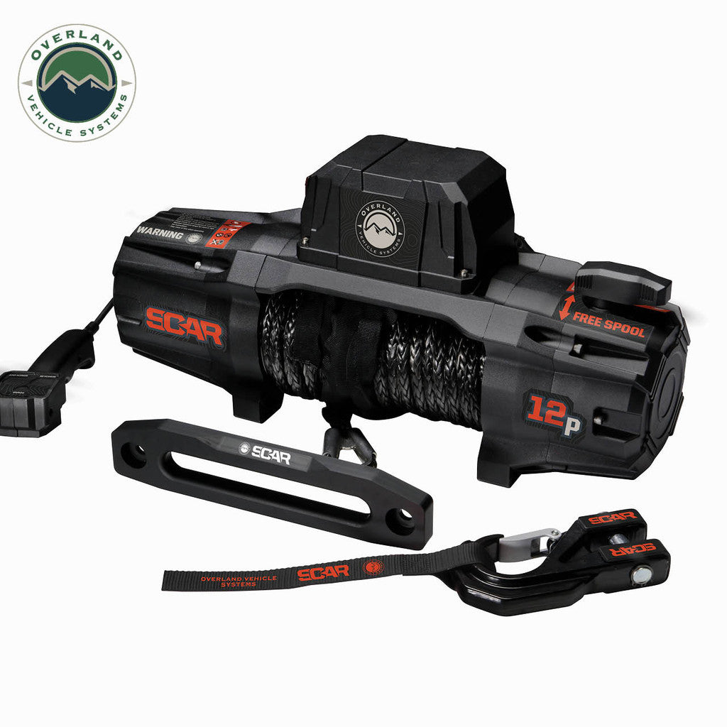 Overland Vehicle Systems S.C.A.R. 12,000 Pound Winch With Synthetic Rope 19129901