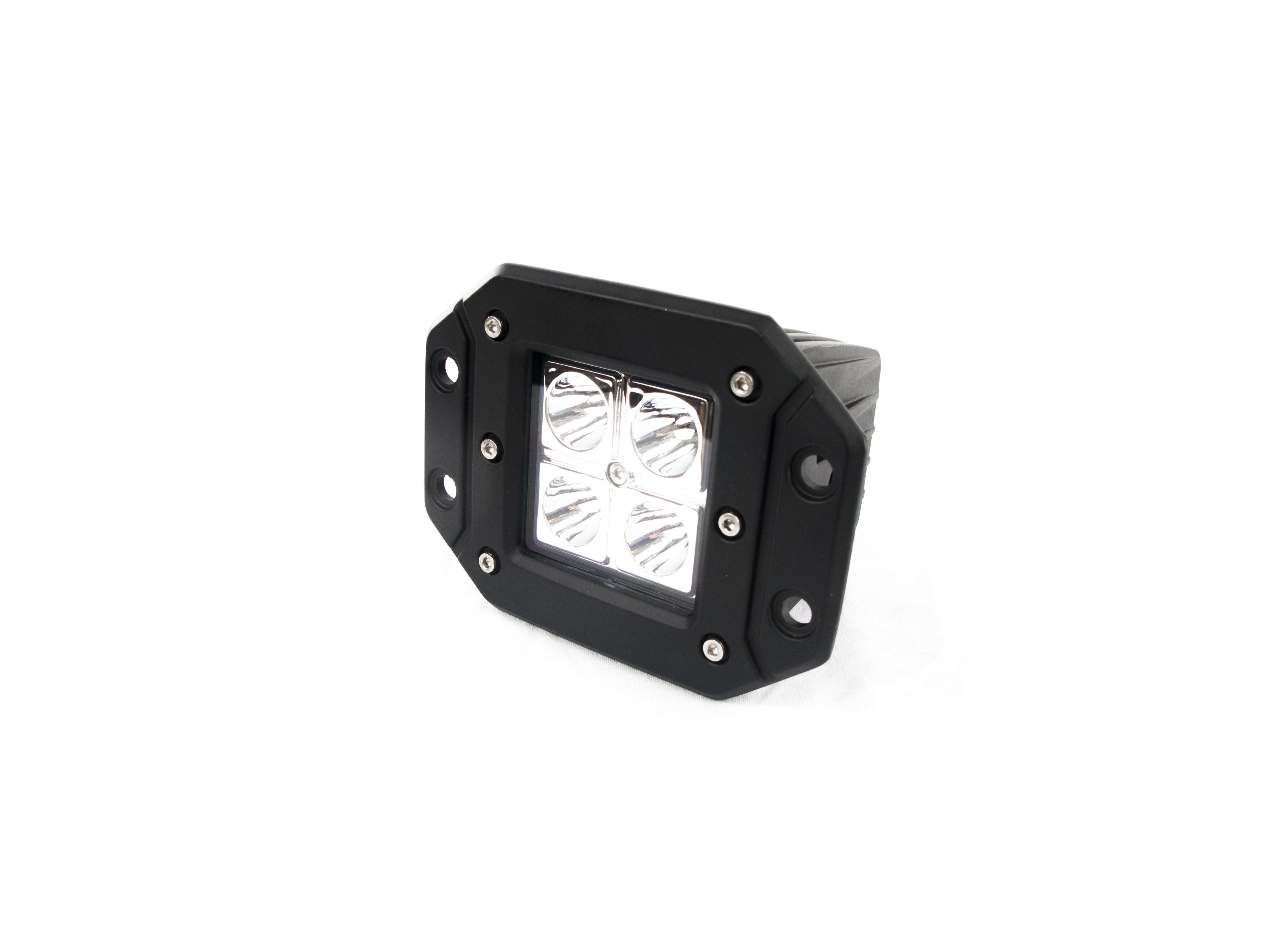 Race Sport Flush Mount 12W 4 LED High Powered 3x3 Inch LED Spot Light RS-12W4LED-FM