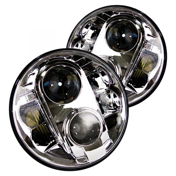 Race Sport 7inch Round Chrome Projector LED Headlights RS-7LED8X10HL-PR