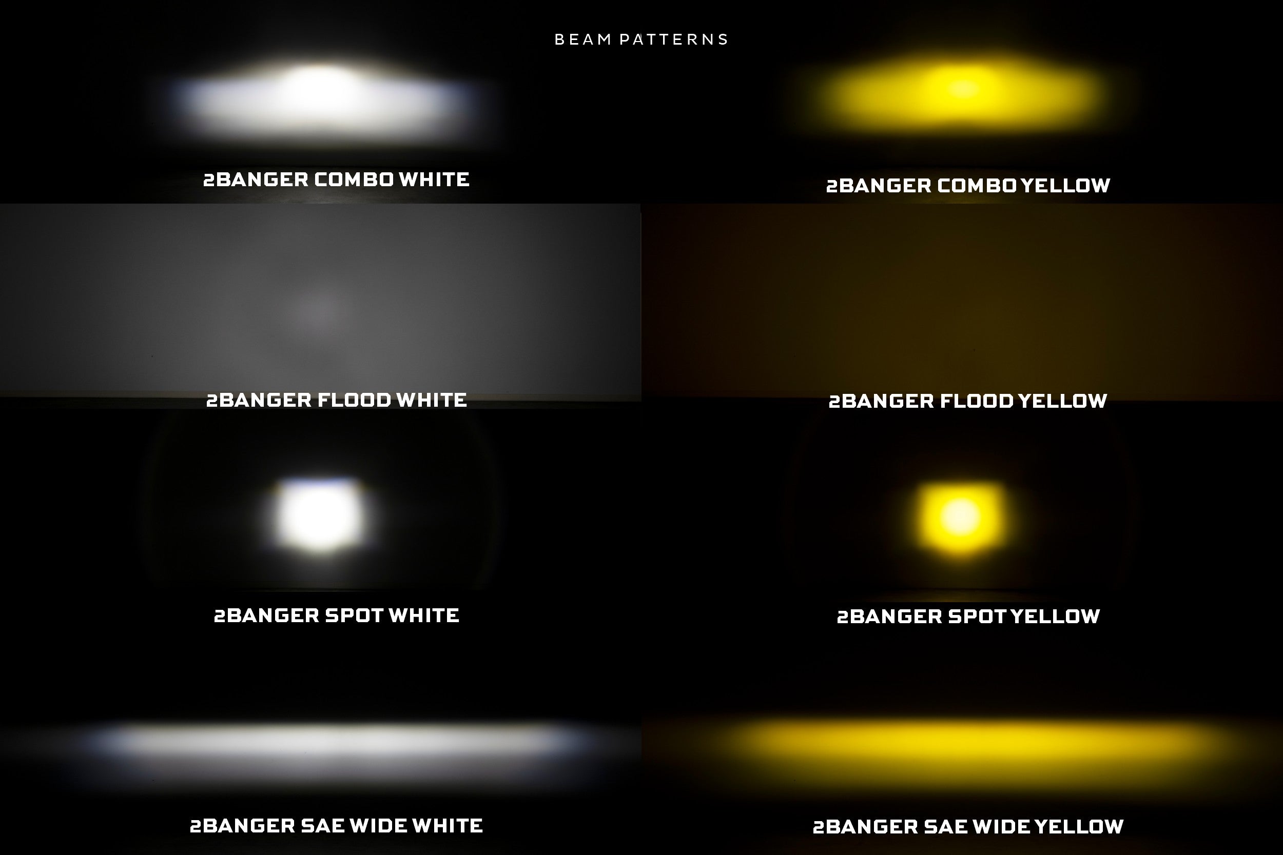 Morimoto 2Banger NCS Wide Beam SAE Combo Yellow Set LED Pods BAF107Y