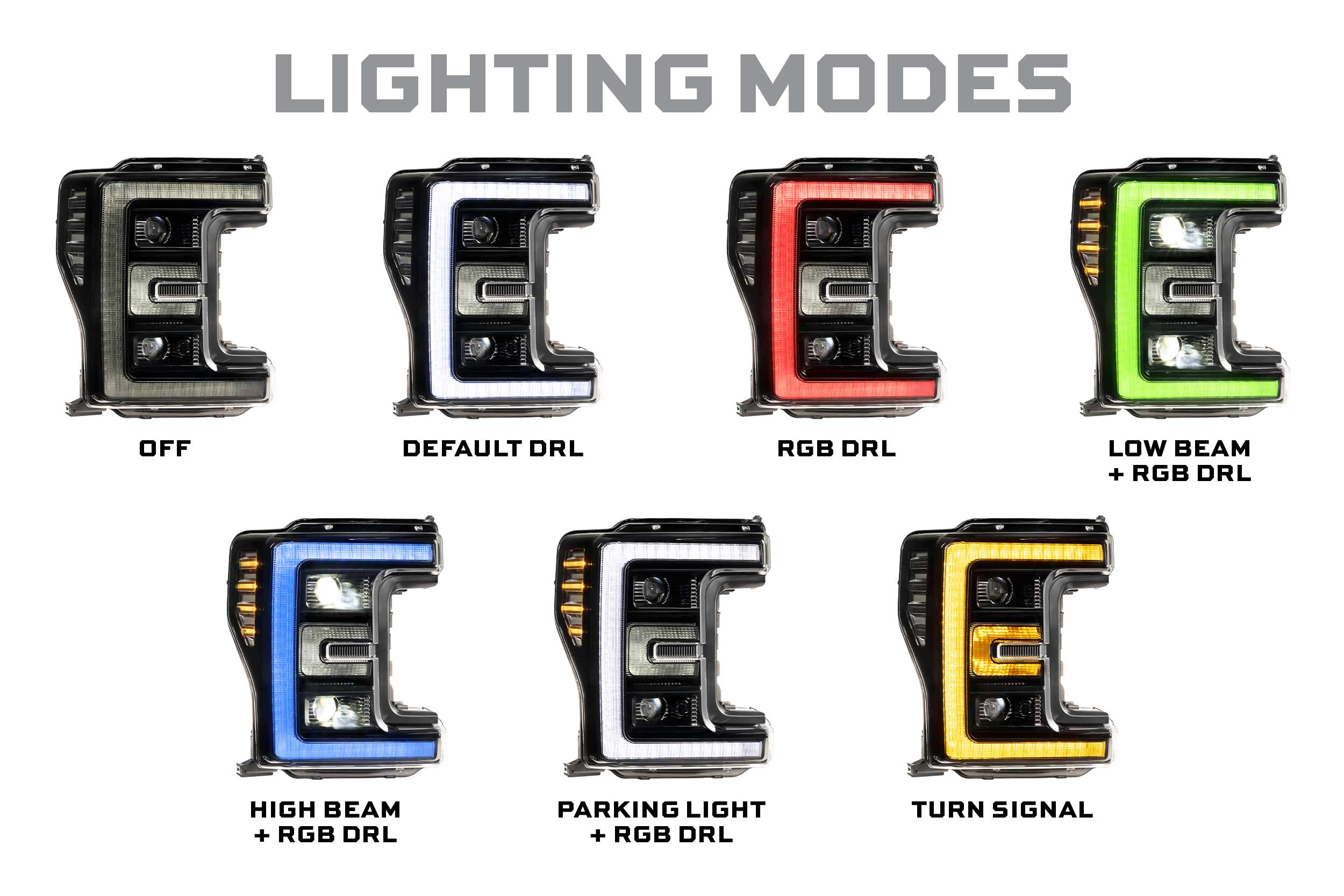 Morimoto 2017-2019 Ford F-250 F-350 Super Duty XRGB LED Headlights Set LF777