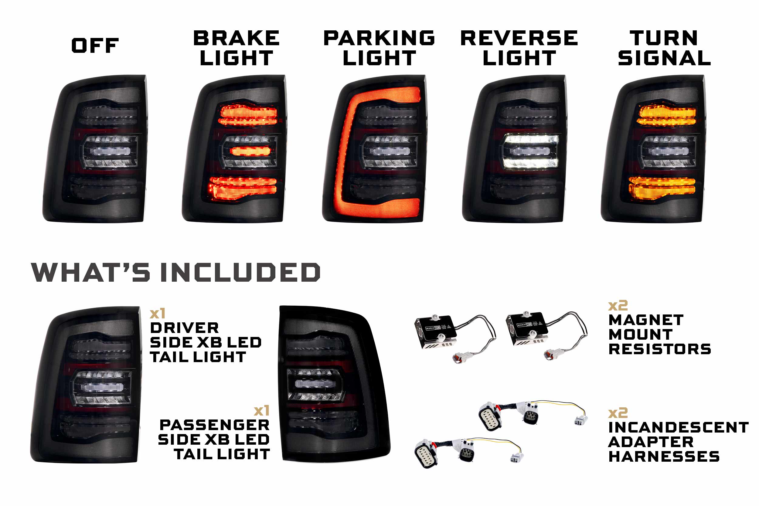 Morimoto 2019-2024 Ram 2500 3500 HD XB Smoked LED Tail Lights LF753