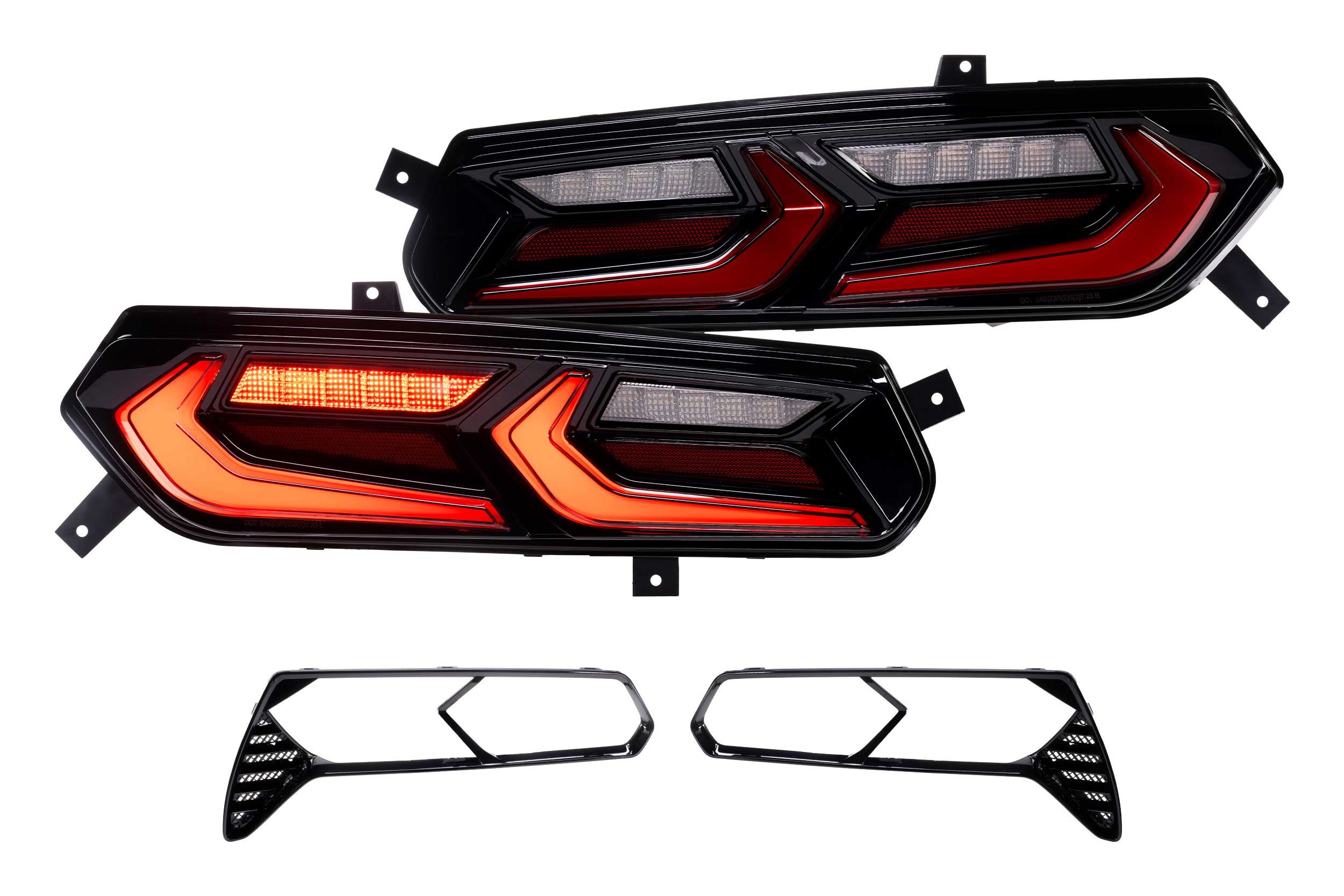 Morimoto 2014-2019 Chevrolet Corvette C7 C8 Style XB LED Tail Lights Red Lens Set LF755