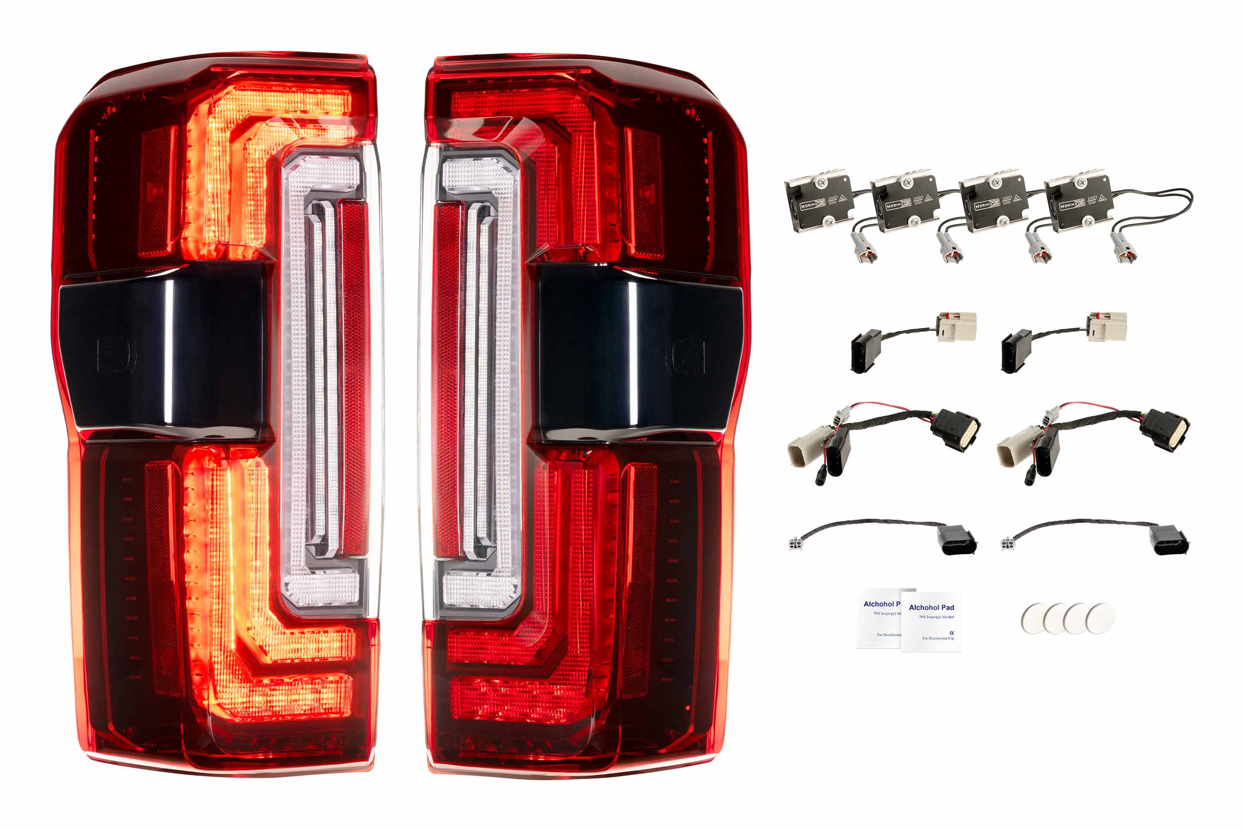 Morimoto 2023-2025 Ford F-250 F-350 F-450 Super Duty XB LED Tail Lights Red Lens Set LF353