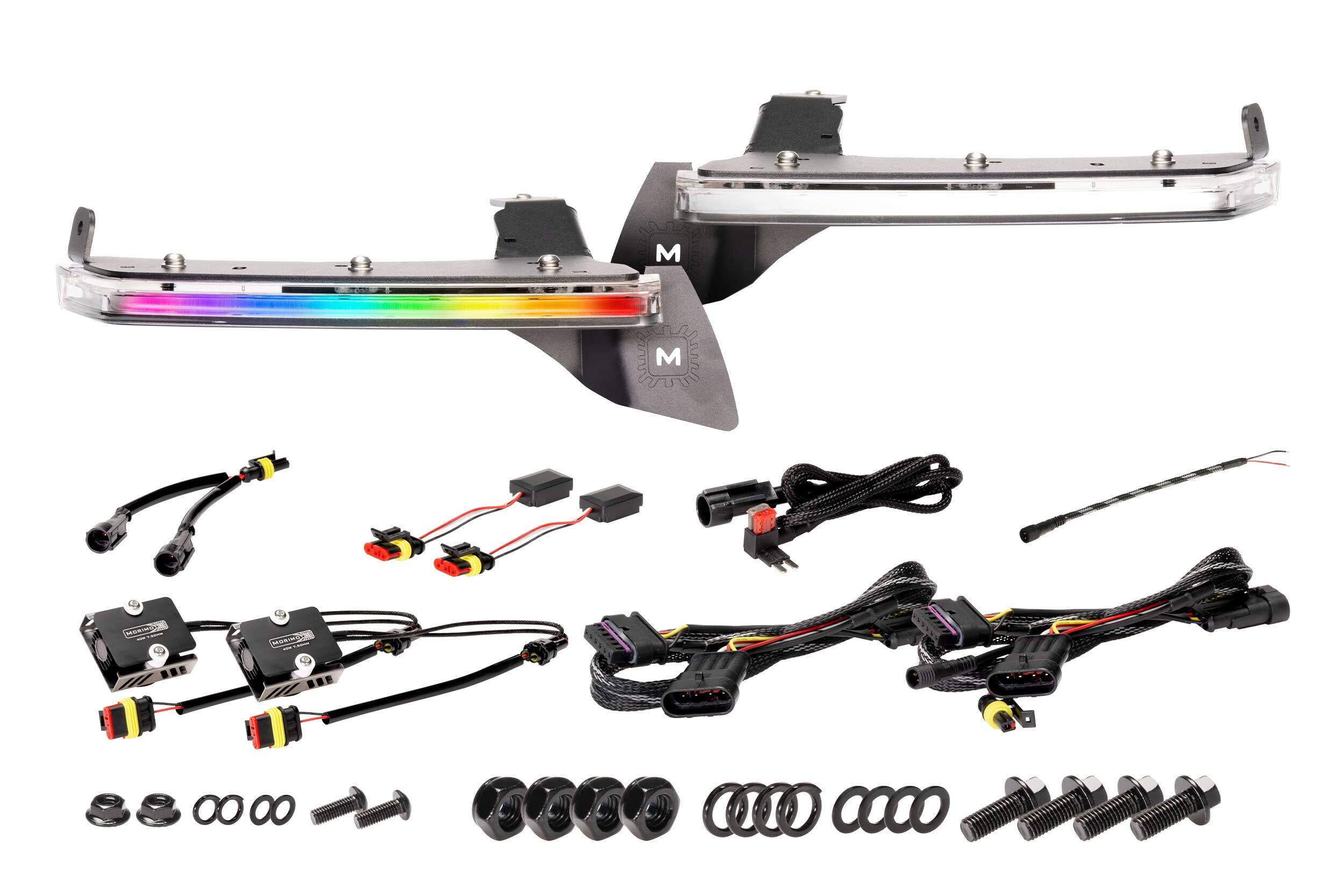 Morimoto 2018-2025 Jeep Wrangler JL 2020-2025 Gladiator JT Standard XRGB Fender Flare Chop Kit Set LF480