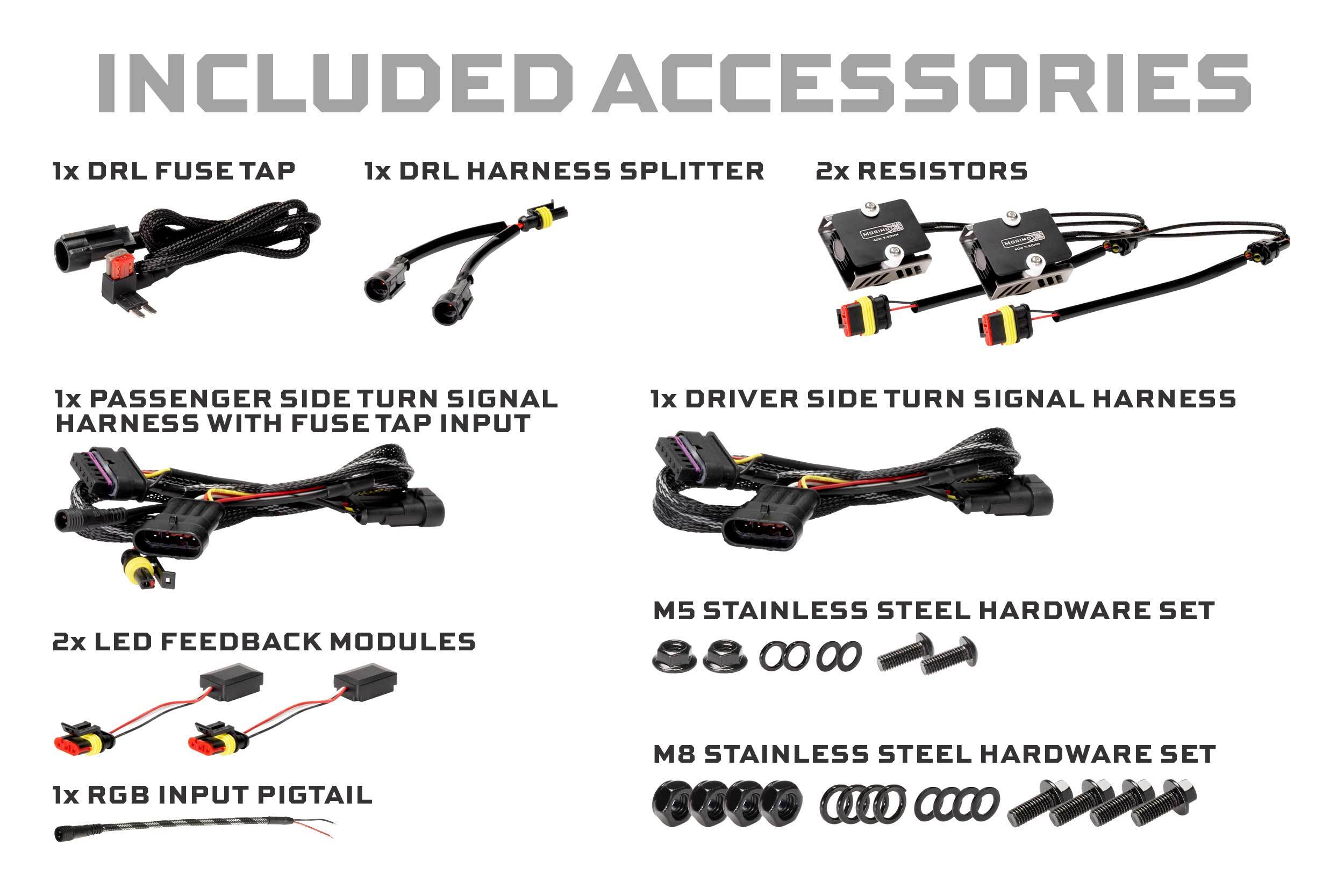 Morimoto 2018-2025 Jeep Wrangler JL 2020-2025 Gladiator JT High Line XRGB Fender Flare Chop Kit Set LF481