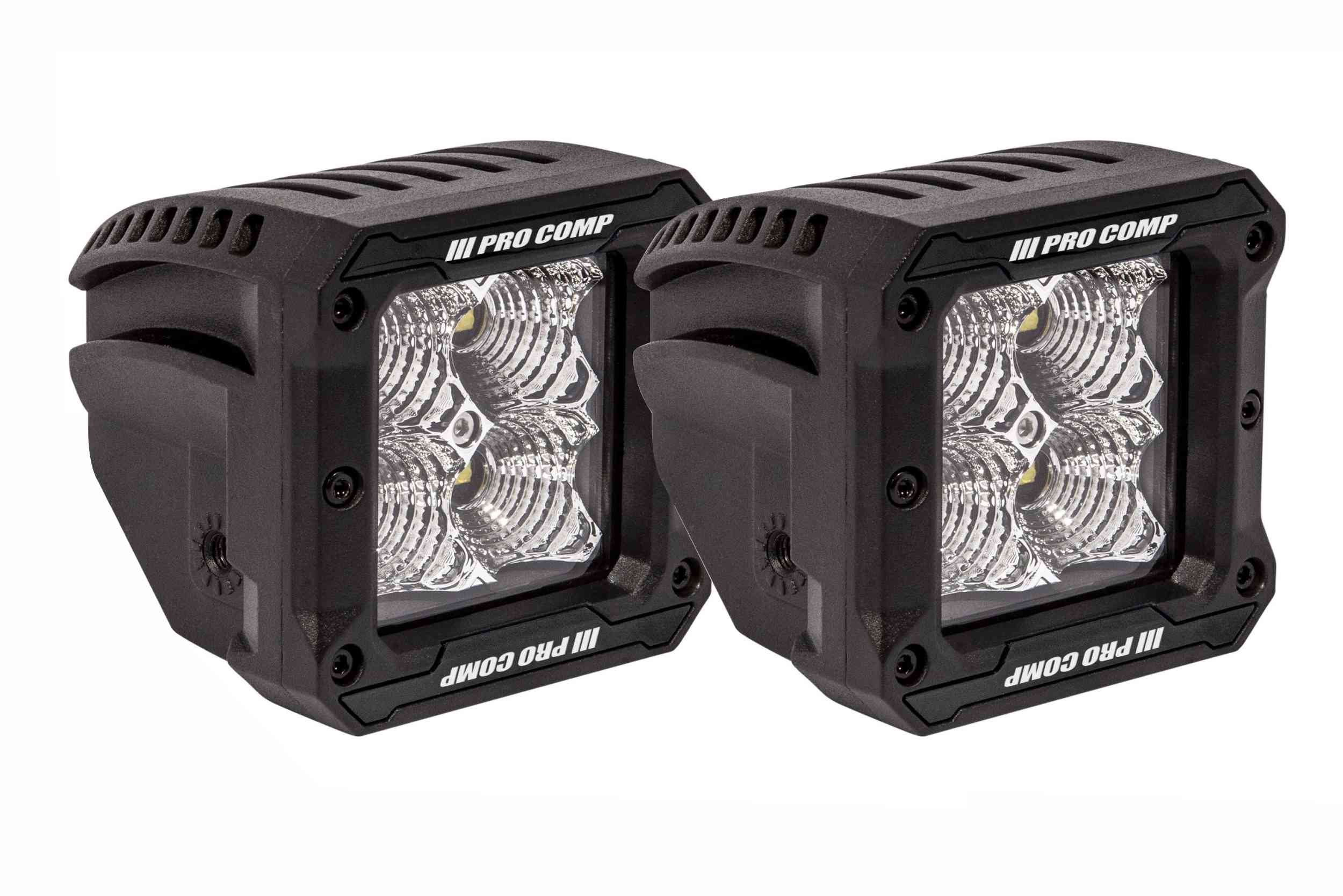Pro Comp 2x2 Square 20W White Flood Beam Gen 3 LED Pods EXP76413P