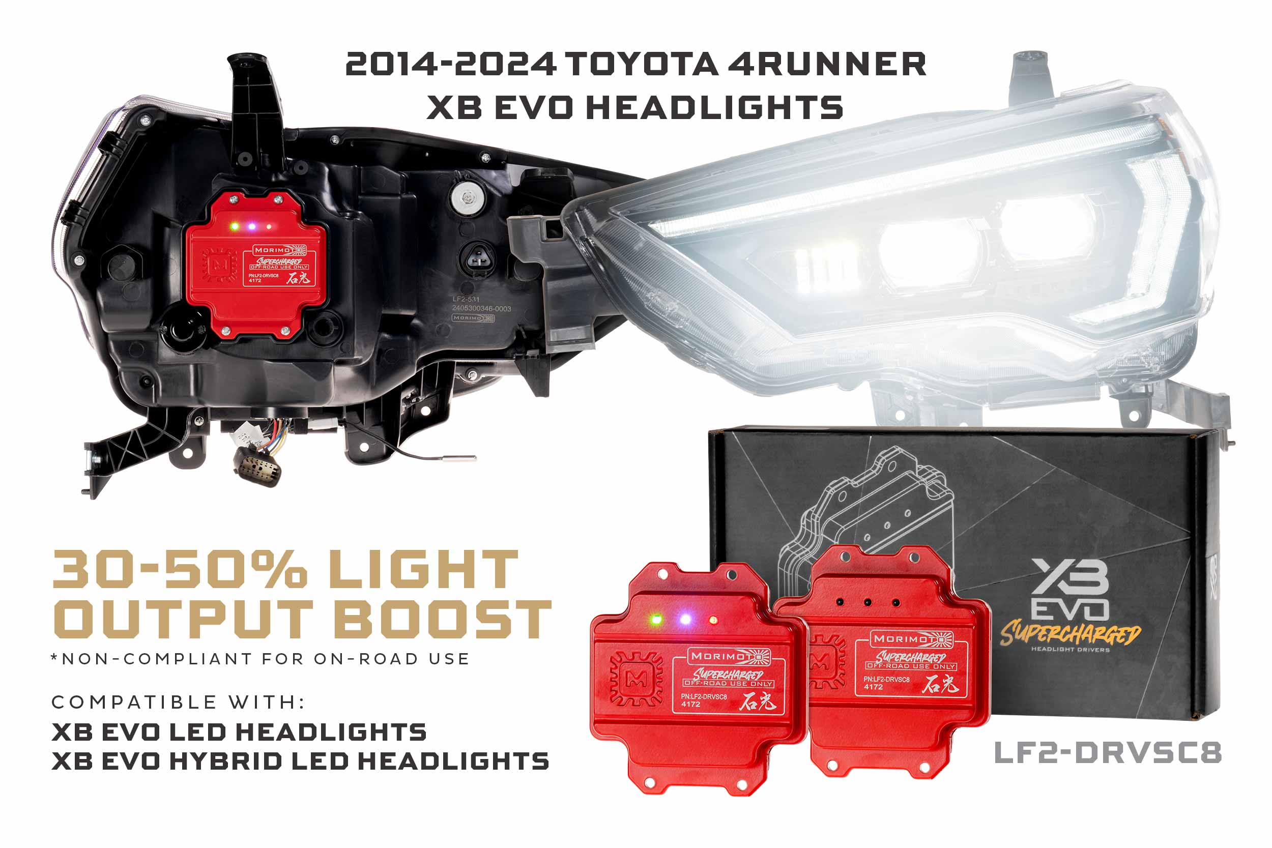 Morimoto 2014-2024 Toyota 4Runner Supercharged Drivers XB Evo XB Evo Hybrid LF2-DRVSC8