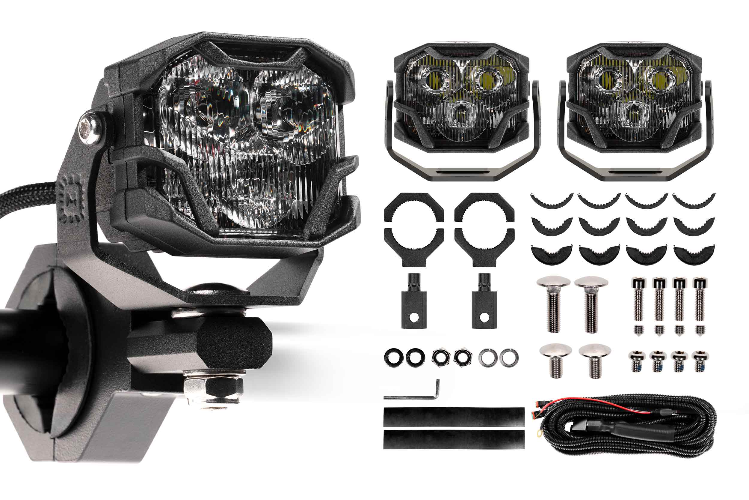 Morimoto 4Banger Universal Kit HXB Combo White Offroad Lighting System BAF009UNL