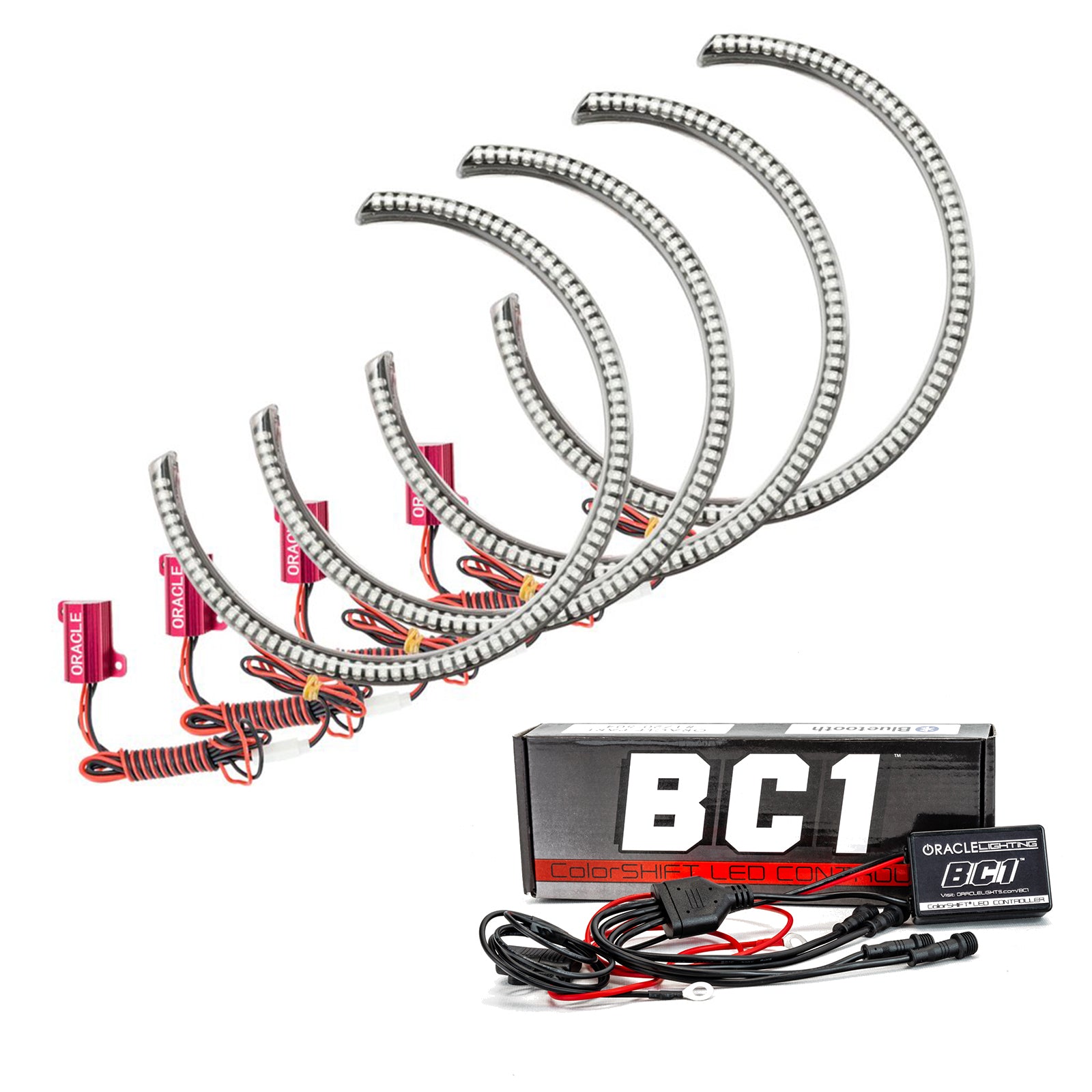 Oracle Lighting 2008-2014 Dodge Challenger Surface Mount LED Headlight Halo Kit ColorSHIFT with BC1 Controller 1292-335