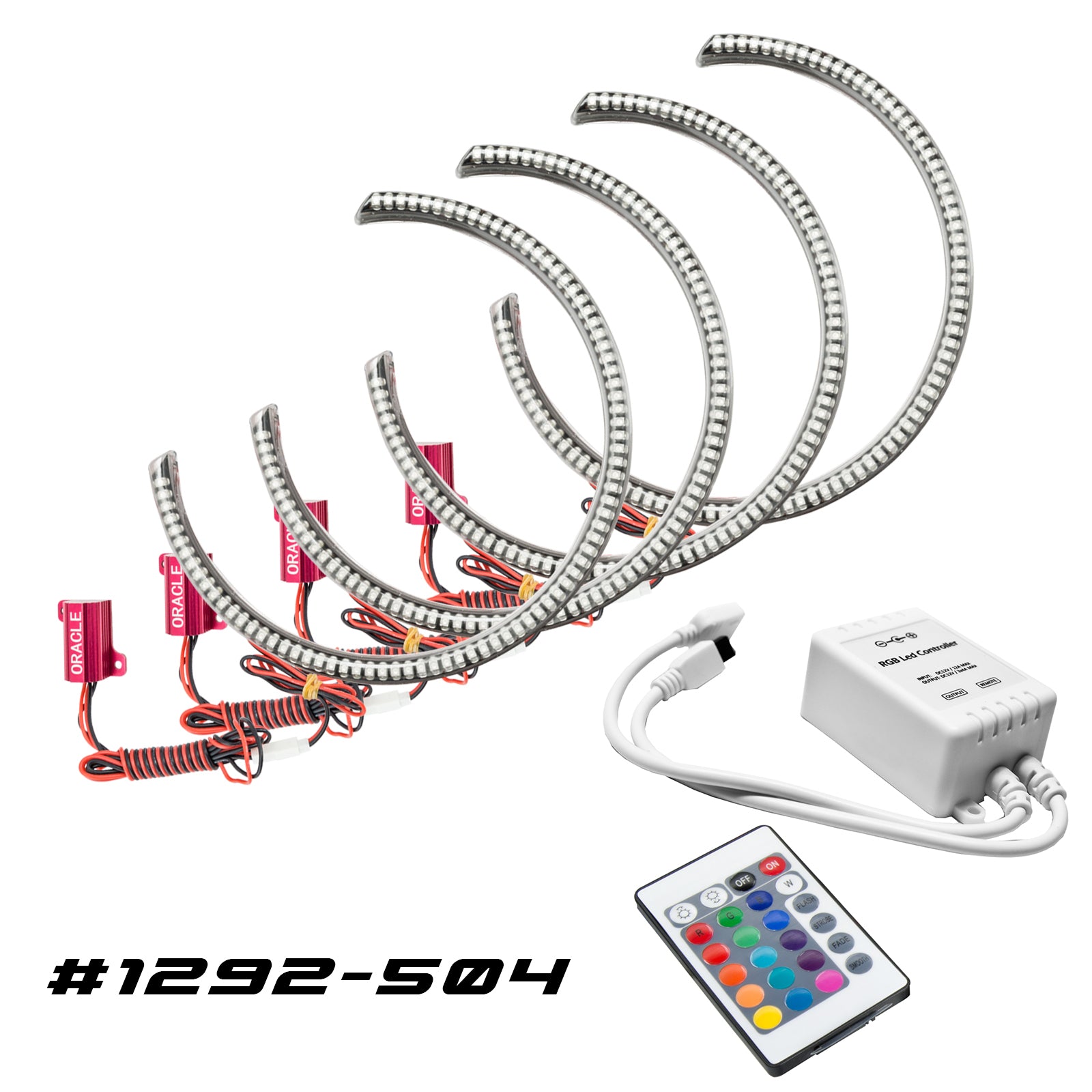 Oracle Lighting 2008-2014 Dodge Challenger Surface Mount LED Headlight Halo Kit ColorSHIFT with Simple Controller 1292-504